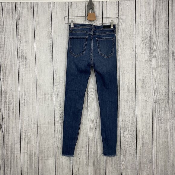 Cello Women's Size 1 Blue Mid-Rise Stretch Distressed Skinny Ankle Jeans - Picture 9 of 9